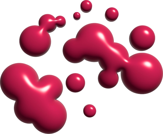 3d vector roze vloeibare druppels