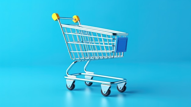 3d vector shopping trolley with parcel boxes shopping online concept