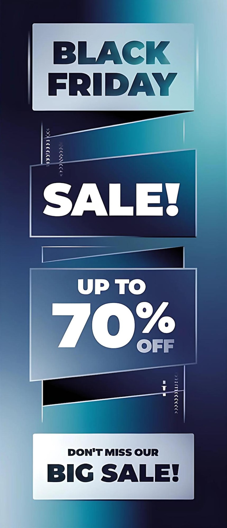 Photo 3d vertical social media poster template with a gradient design for 50 off black friday sale