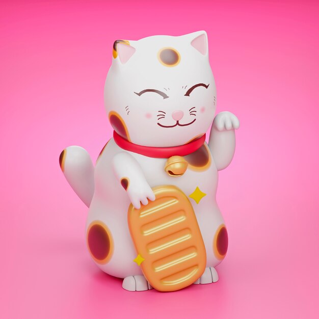 3d view of adorable pet cat