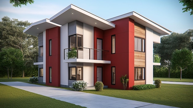 3d view of duplex house