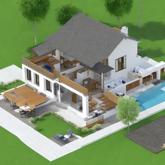 3d view of house model