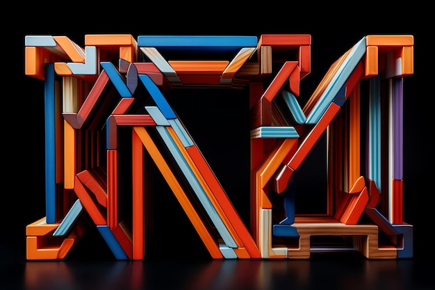 Photo 3d view of letters of the alphabet