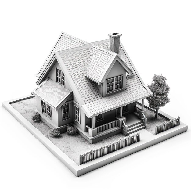 写真 3d view of house model luxury house model
