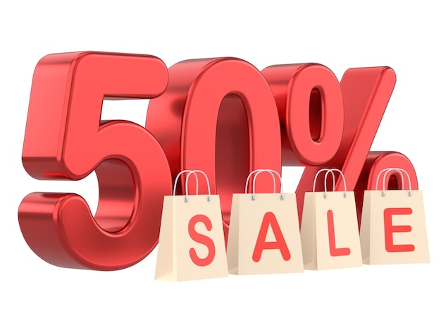 3D vijftig procent verkoop 50 verkoop Verkoop banner decoratie