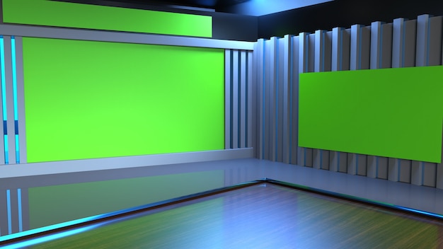 3d virtual news studio sfondo 3d illustrazione