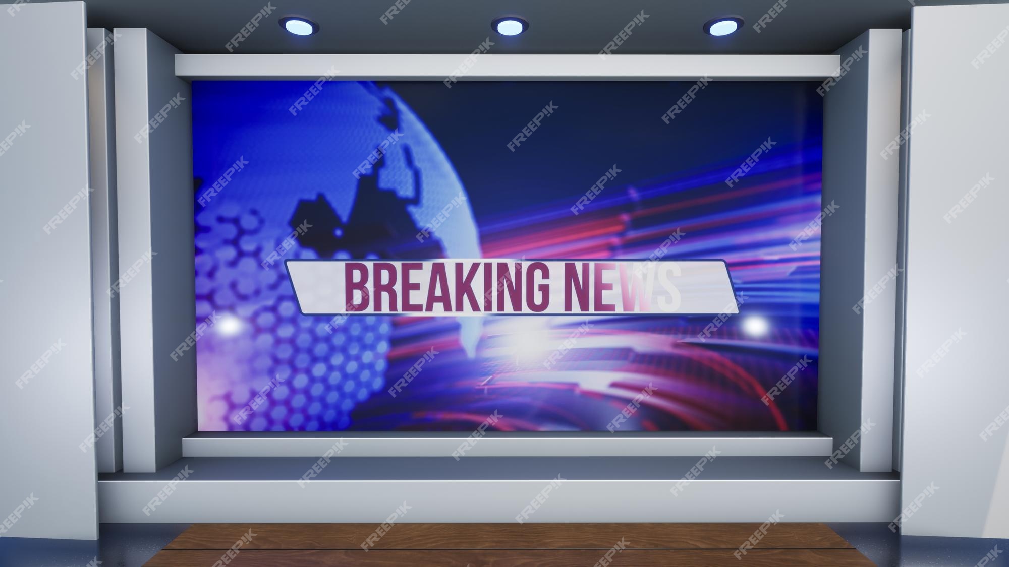 Premium Photo | 3d virtual tv studio news, backdrop for tv shows .tv on   virtual news studio background