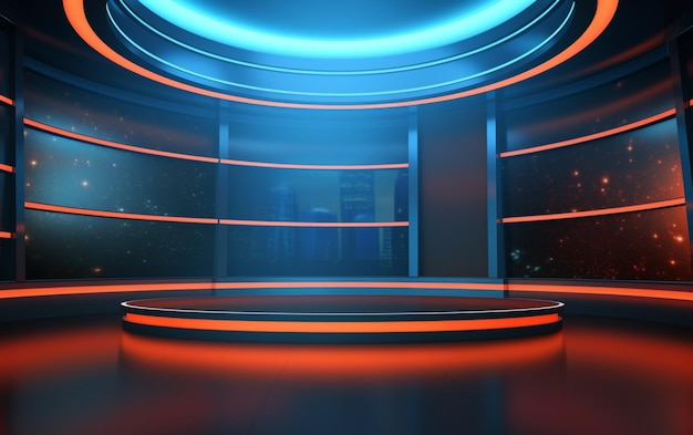 3D Virtual TV Studio News Backdrop For TV Shows TV On Wall3D Virtual News Studio Background3d il