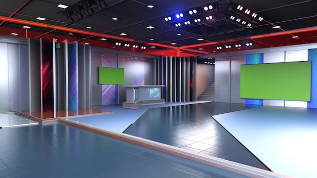 3D Virtual TV Studio News Backdrop For TV Shows TV On Wall3D Virtual News Studio Background