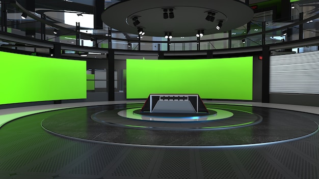 3d virtual tv studio news backdrop for tv shows tv on wall3d virtual news studio background