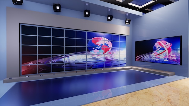 3D バーチャル テレビ スタジオ ニュース