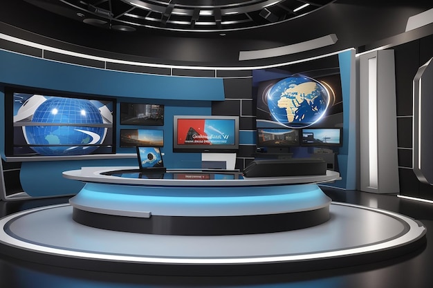 3D virtuele tv studio nieuws