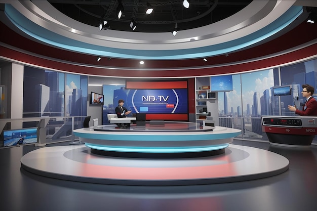 3D virtuele tv studio nieuws