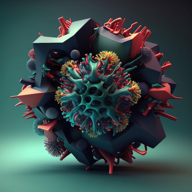 3d virus shape ai generated