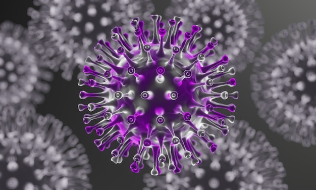 3d-virusmutatie microscopische covid19 pandemie