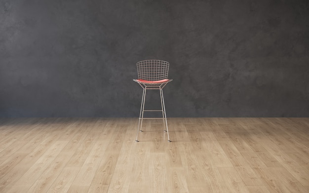 3d visualization of a restaurant chair in a minimalist interior 3d rendering copy space cg render