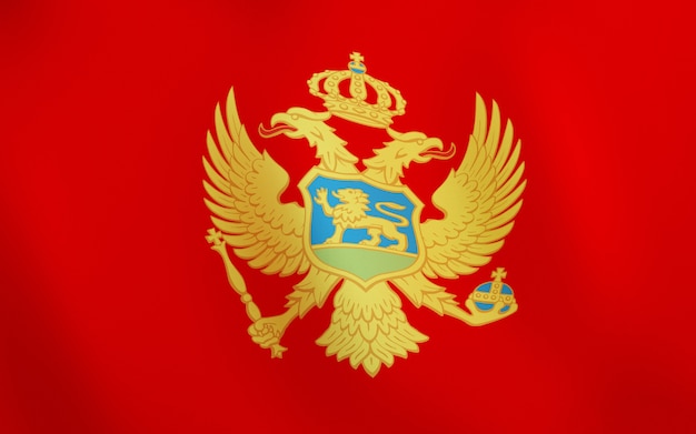 3D Vlag van Montenegro.