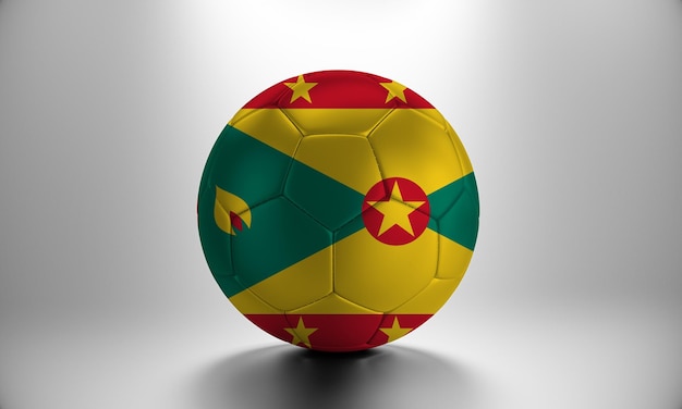 3d voetbalbal met het landvlag van Grenada. Voetbalbal met vlag van Grenada