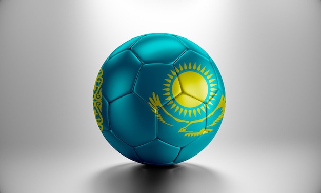 3d voetbalbal met het landvlag van Kazachstan. Voetbalbal met vlag van Kazachstan