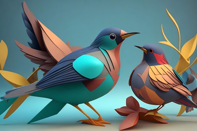 3D vogels