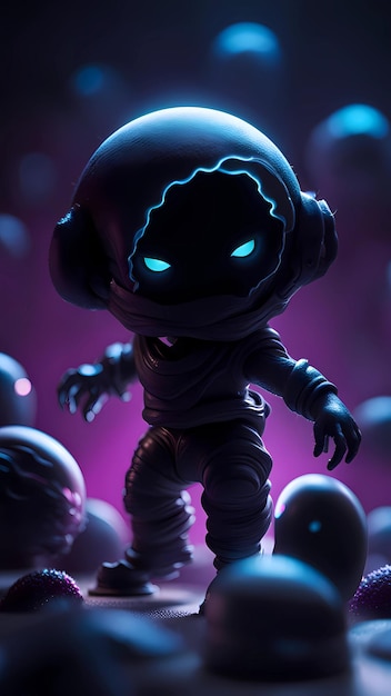 3d void cartoon character design concept illustration