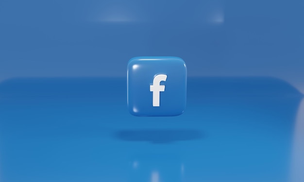 Photo 3d volumetric facebook icon in a cube popular social media facebook  logo 3d realistic illustration russia moscow 19022022