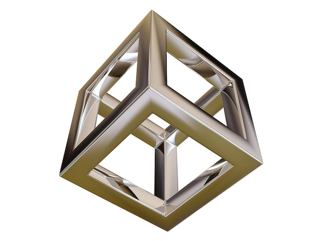 3d vorm metaal geometrische figuur 3d render