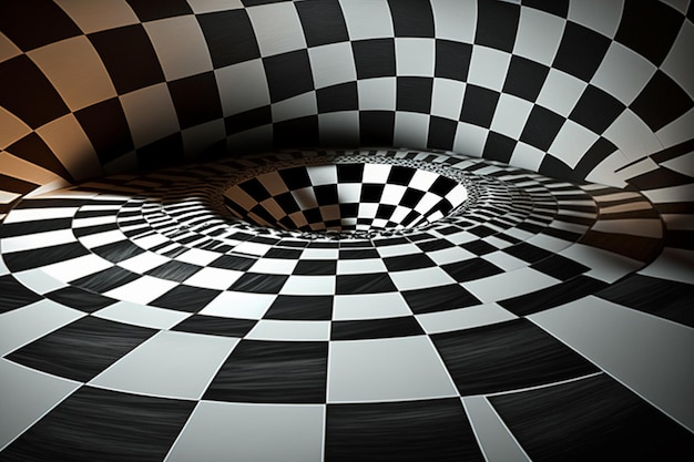 3D Vortex Chessboard Pattern