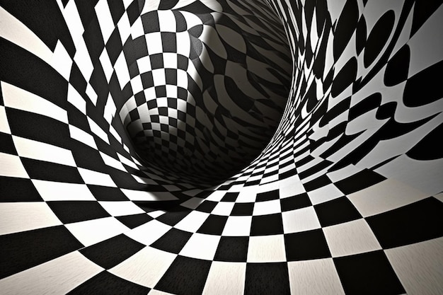 3D Vortex Chessboard Pattern