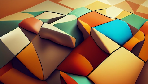 3d wallpaper geometric figures of melted musical notes hd full color