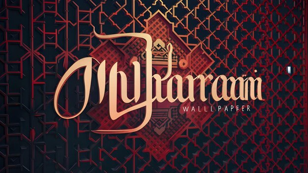 Photo 3d wallpaper for muharram with muharram written on it