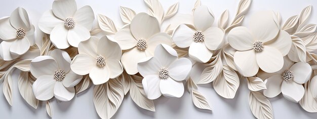 3d wallpaper white flowers on white background in the style of organic sculptures