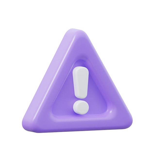 3D Warning Isolated Icon Illustration Render