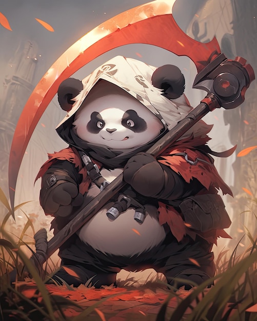 Photo 3d warrior panda