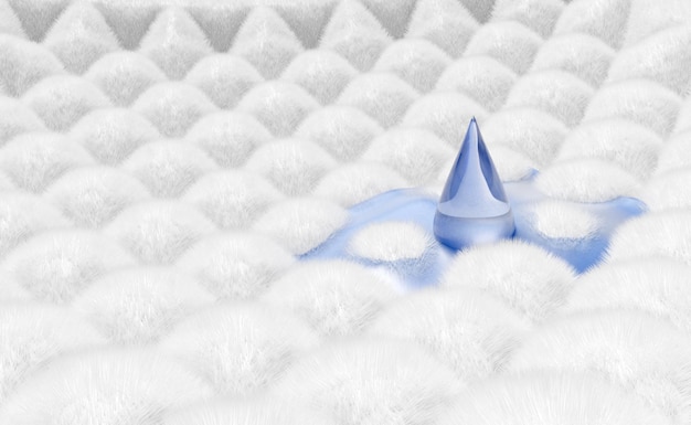 Foto gocce d'acqua 3d su cuscinetto assorbente supporto per capelli in fibra sintetica raffreddamento pannolino per bambini concetto per adulti illustrazione di rendering 3d