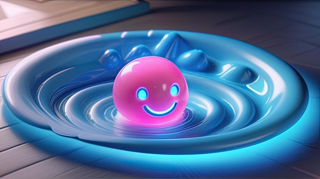 3D water emoji circle
