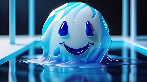 3D water emoji circle