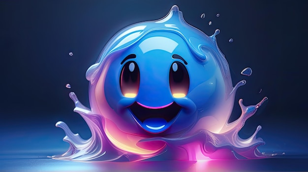 3D water emoji circle