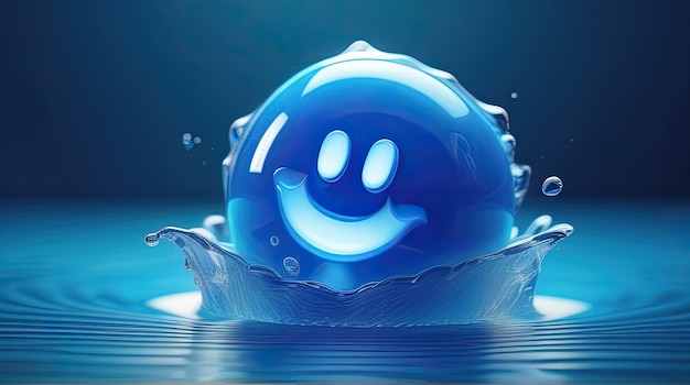 3D water emoji circle