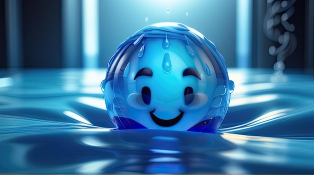 3D water emoji cirkel