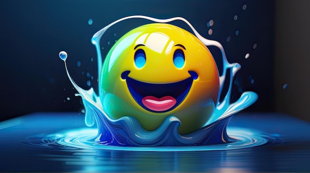 3D water emoji cirkel