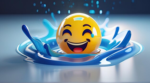 3D water emoji cirkel