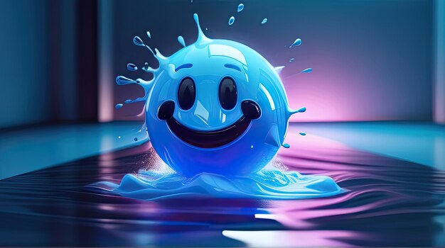 3D water emoji cirkel