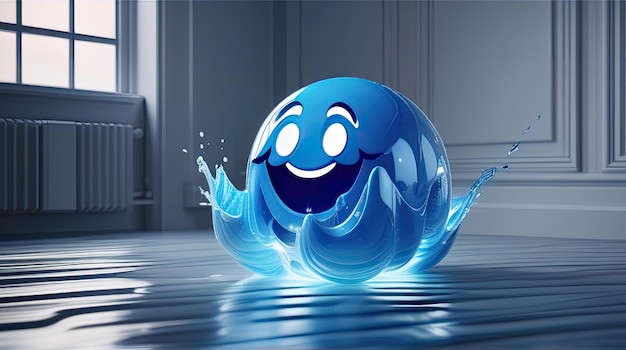 3D water emoji cirkel