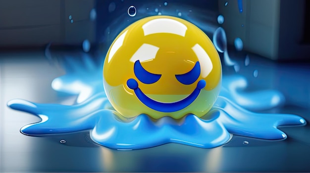 3D water emoji cirkel