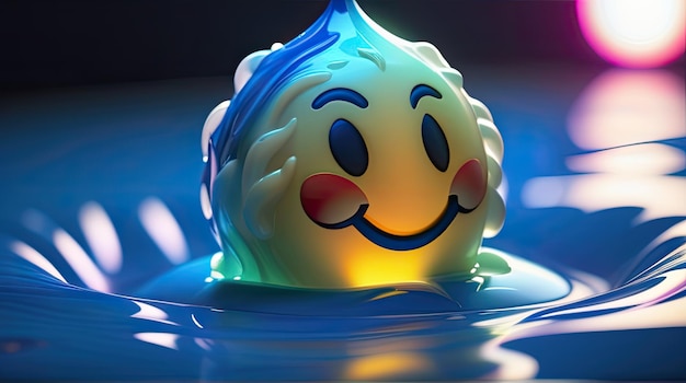 3D water emoji cirkel