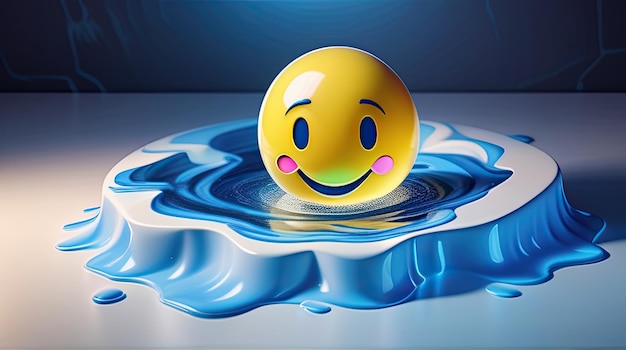 3D water emoji cirkel