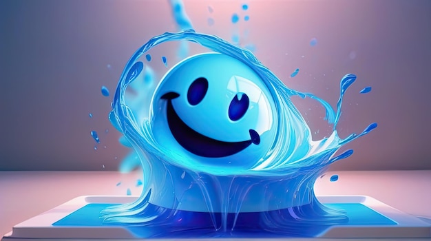 3D water emoji