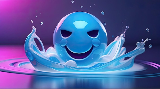 3D water emoji