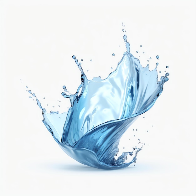 Photo 3d water splash realistic illustration on white background